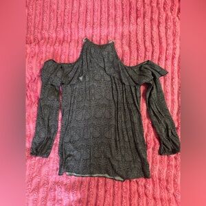 Michael Kors Charcoal Off-Shoulder Blouse